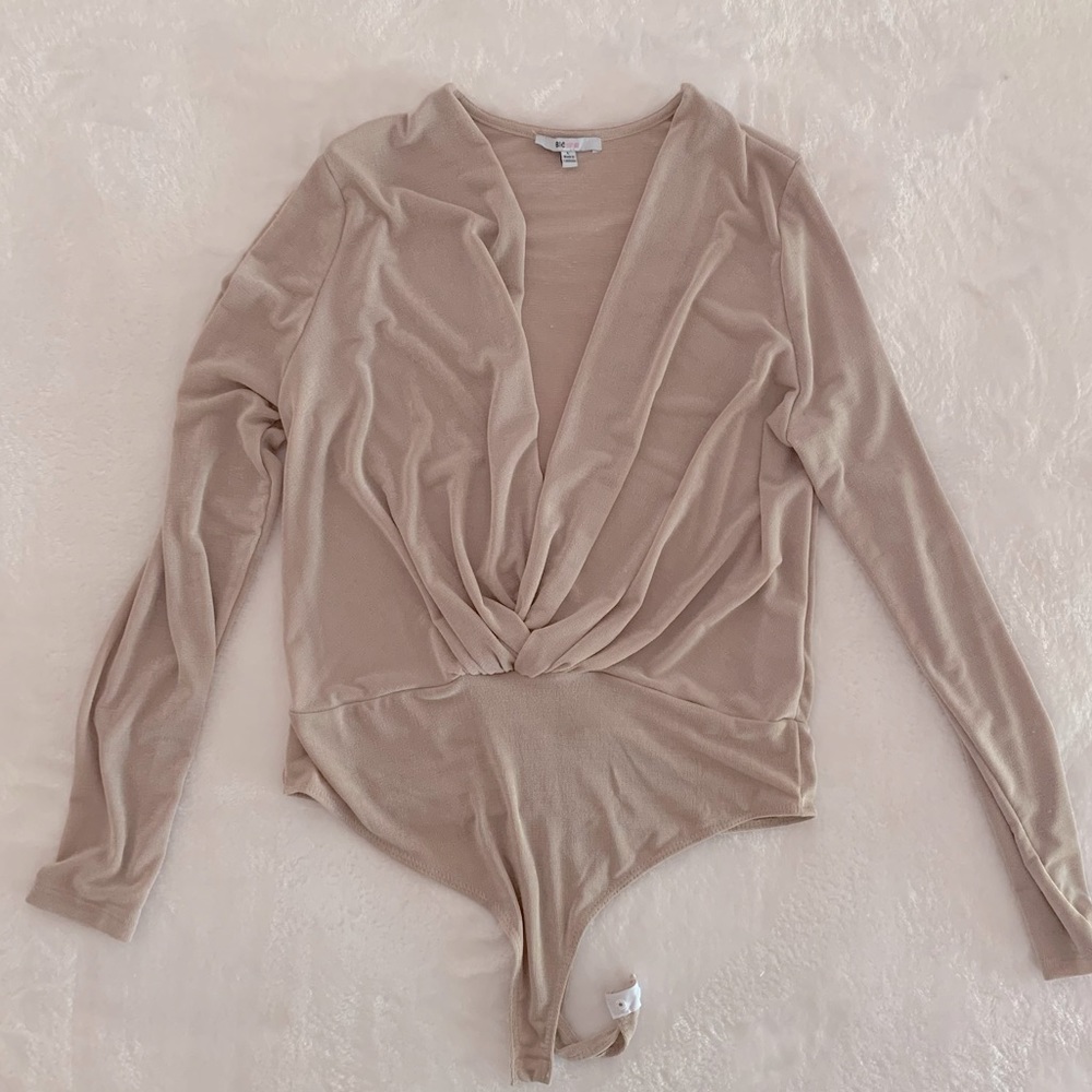Chic Beige Long Sleeve Bodysuit